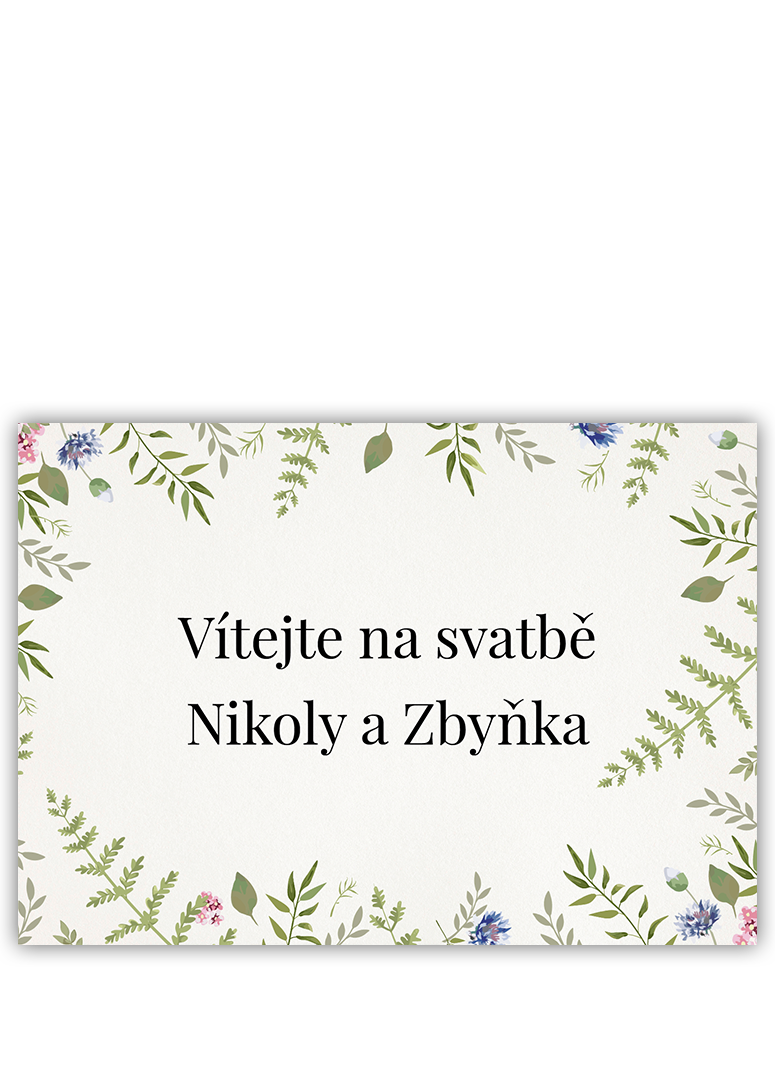 Svadobná uvítacia karta vo formáte A3. Blesková tvorba. - Herbal